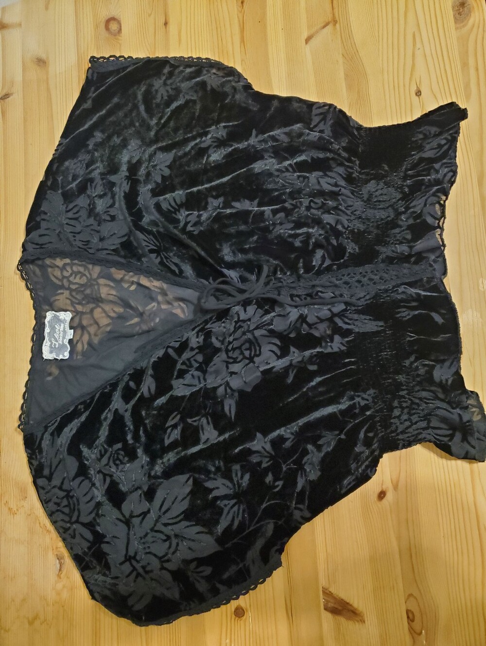 Johnny Was Floral Sheer Velvet Top L